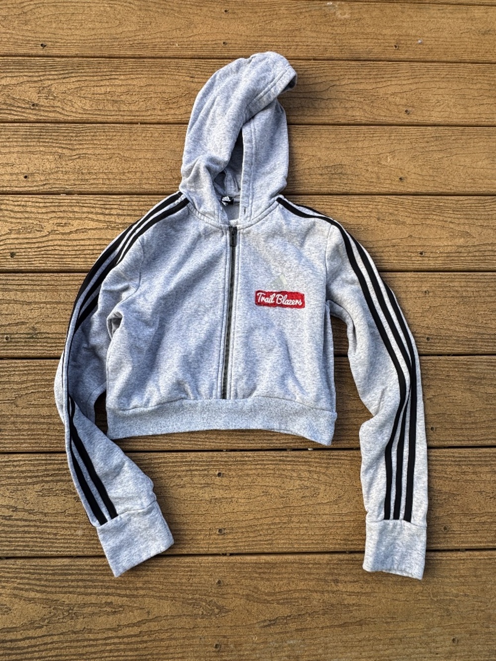 Portland Trail Blazers Vintage Cropped Zip Hoodie XS